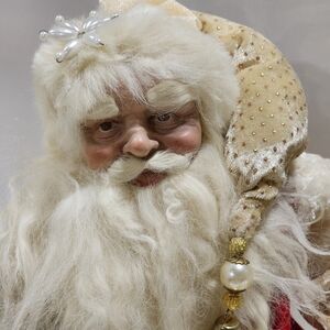 Vintage Large 18" Old World Santa shelf sitter rustic detailed face poseable